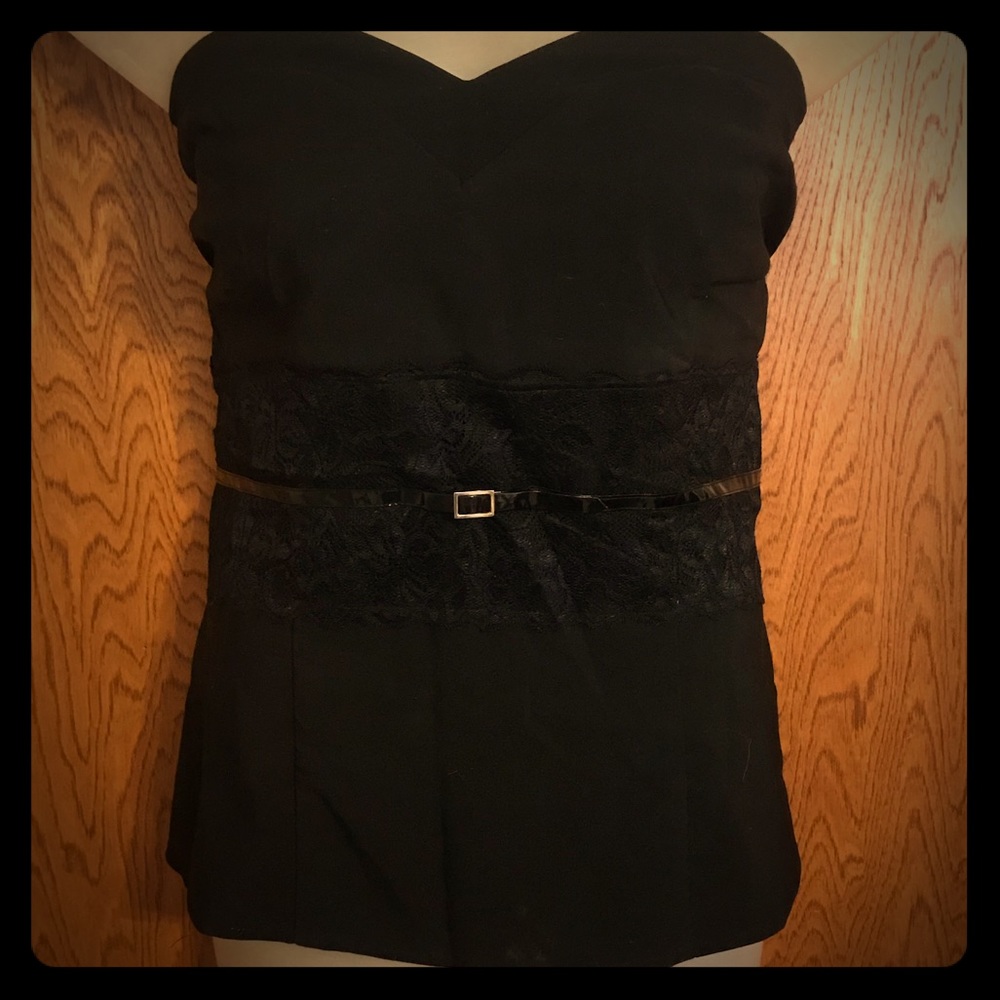 Torrid Formal Tube Top w/Patent Faux Belt 3x